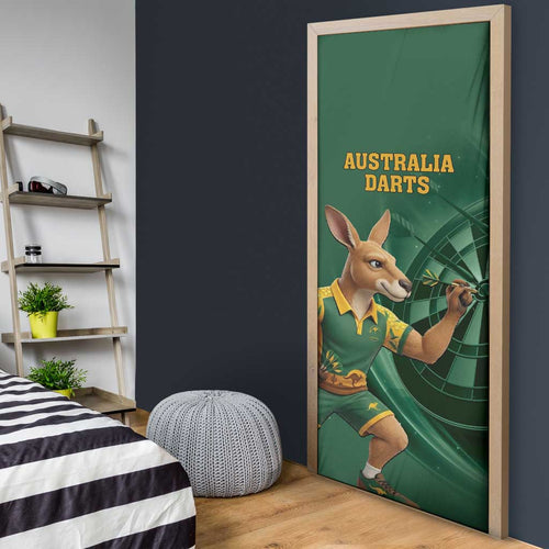Australia Kangaroo Mascot Darts Door Cover Green Edition