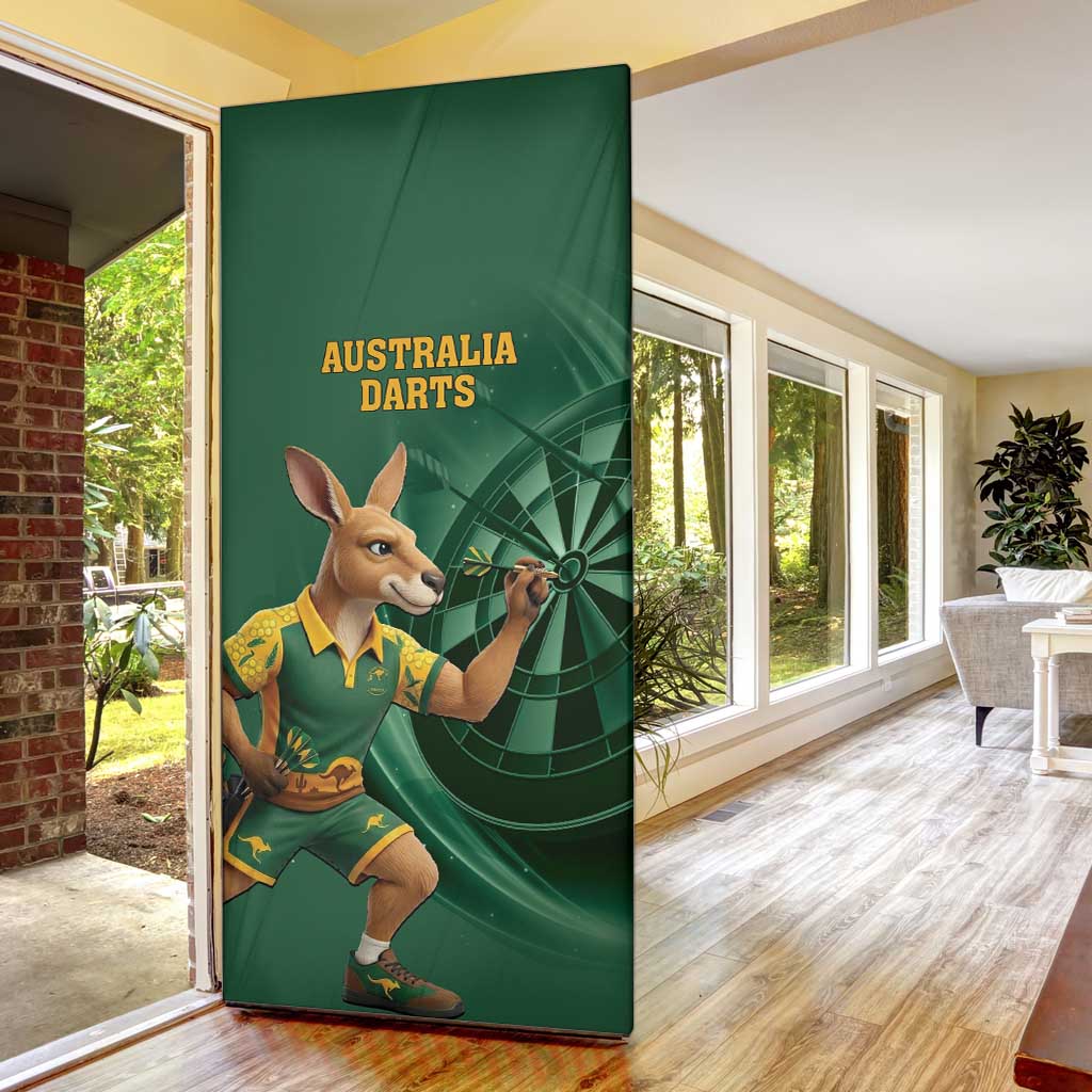 Australia Kangaroo Mascot Darts Door Cover Green Edition
