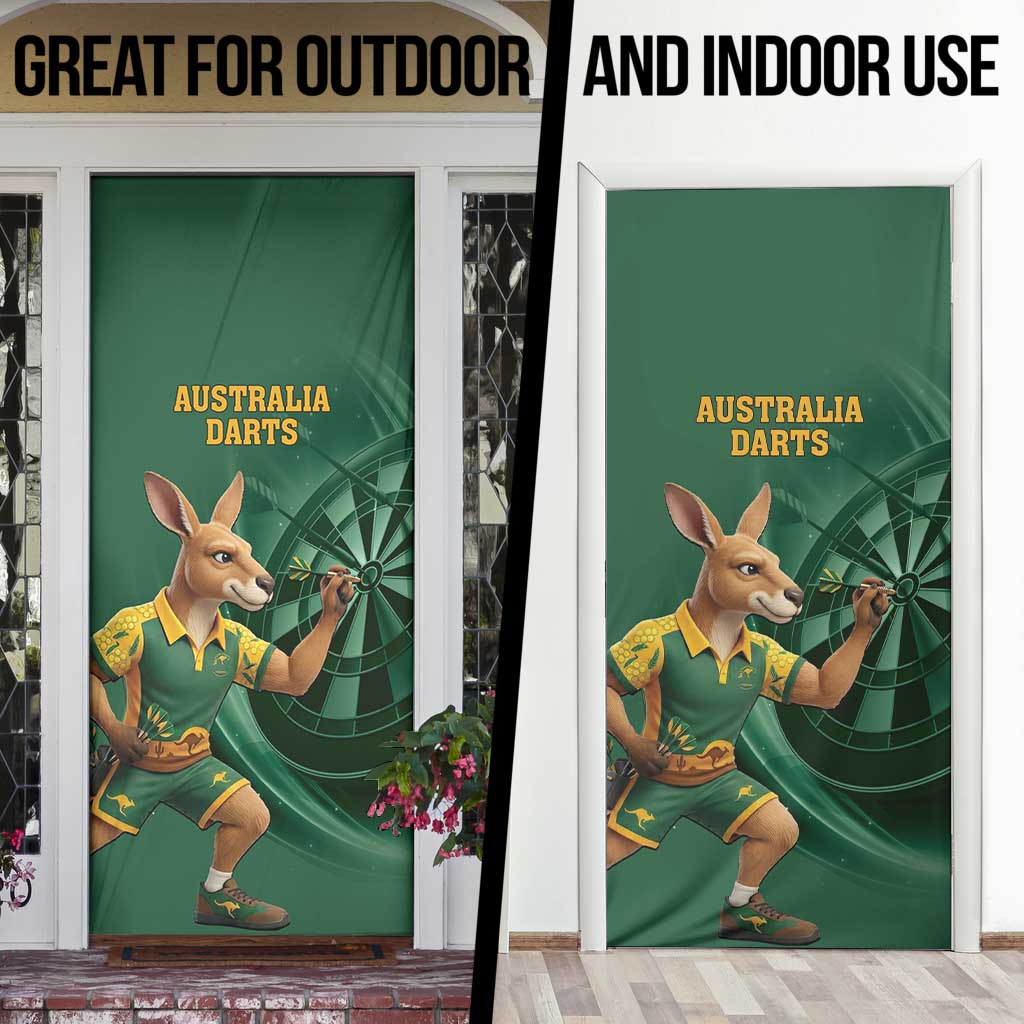 Australia Kangaroo Mascot Darts Door Cover Green Edition