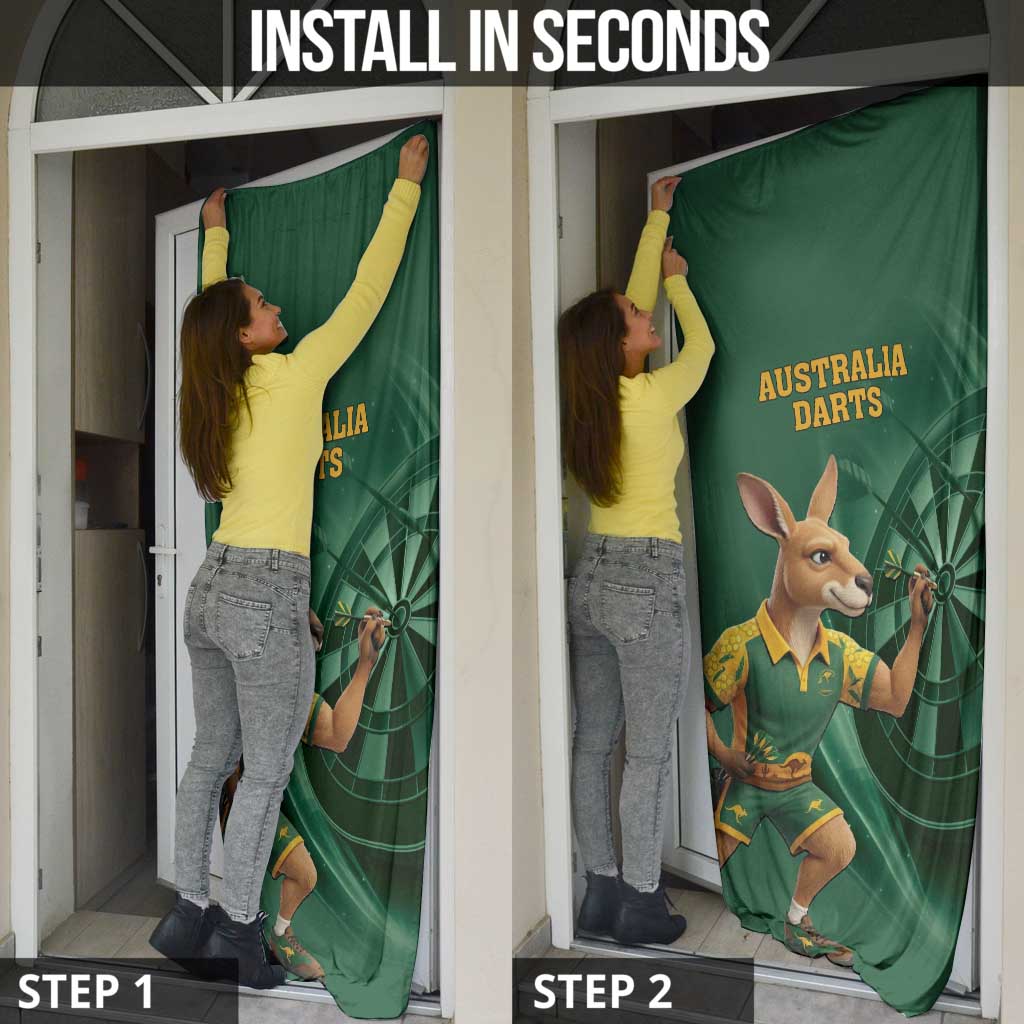 Australia Kangaroo Mascot Darts Door Cover Green Edition