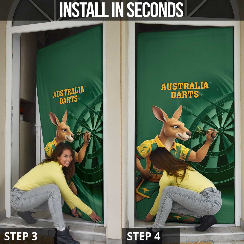 Australia Kangaroo Mascot Darts Door Cover Green Edition