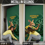 Australia Kangaroo Mascot Darts Door Cover Green Edition