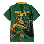 Australia Kangaroo Mascot Darts Family Matching Tank Maxi Dress and Hawaiian Shirt Green Edition