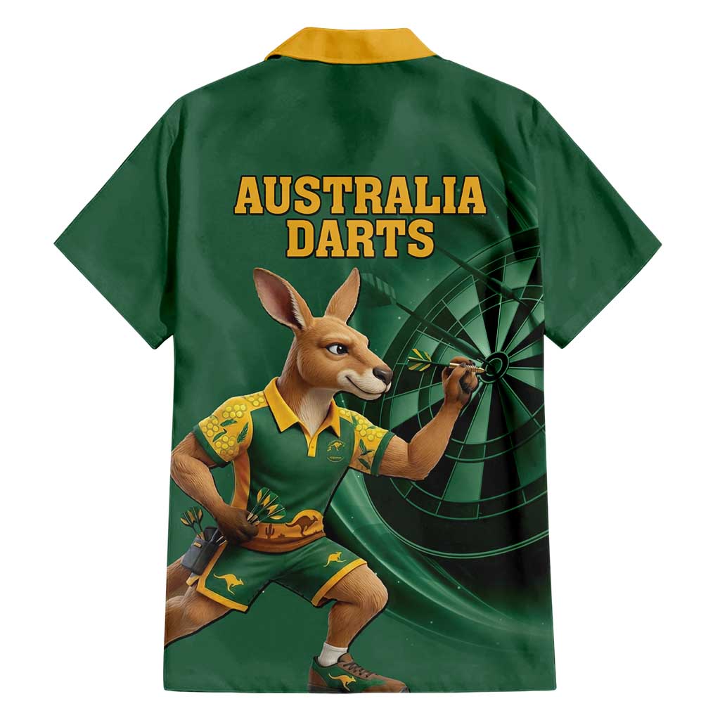 Australia Kangaroo Mascot Darts Family Matching Tank Maxi Dress and Hawaiian Shirt Green Edition