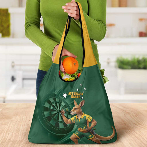 Australia Kangaroo Mascot Darts Grocery Bag Green Edition