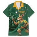 Australia Kangaroo Mascot Darts Hawaiian Shirt Green Edition