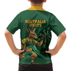 Australia Kangaroo Mascot Darts Hawaiian Shirt Green Edition