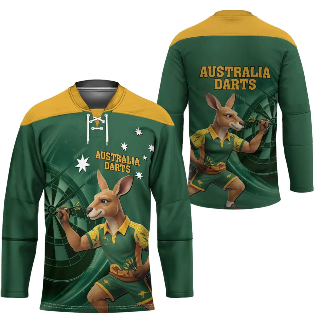 Australia Kangaroo Mascot Darts Hockey Jersey Green Edition