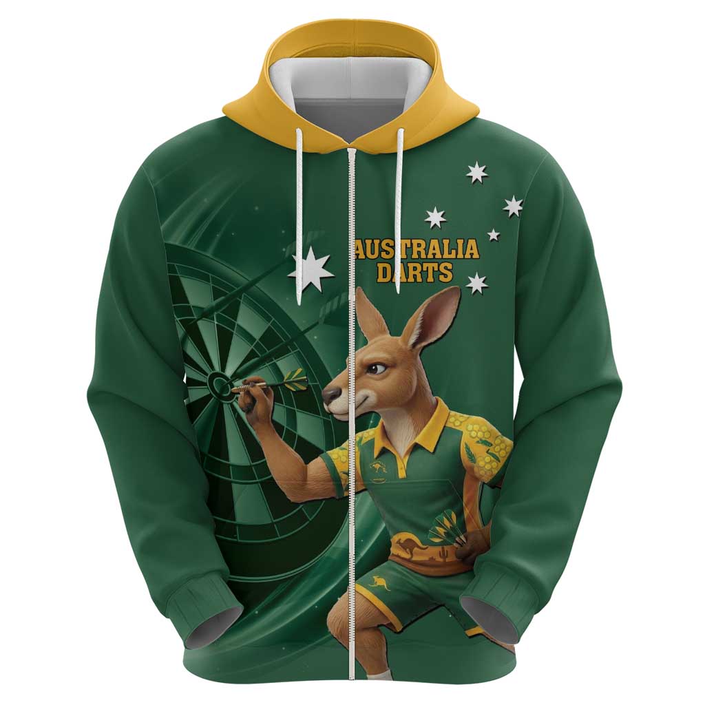 Australia Kangaroo Mascot Darts Hoodie Green Edition