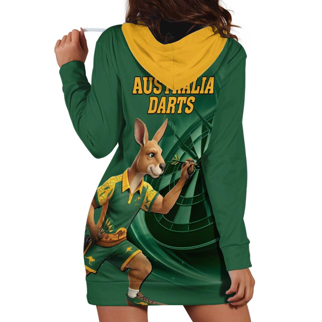 Australia Kangaroo Mascot Darts Hoodie Dress Green Edition