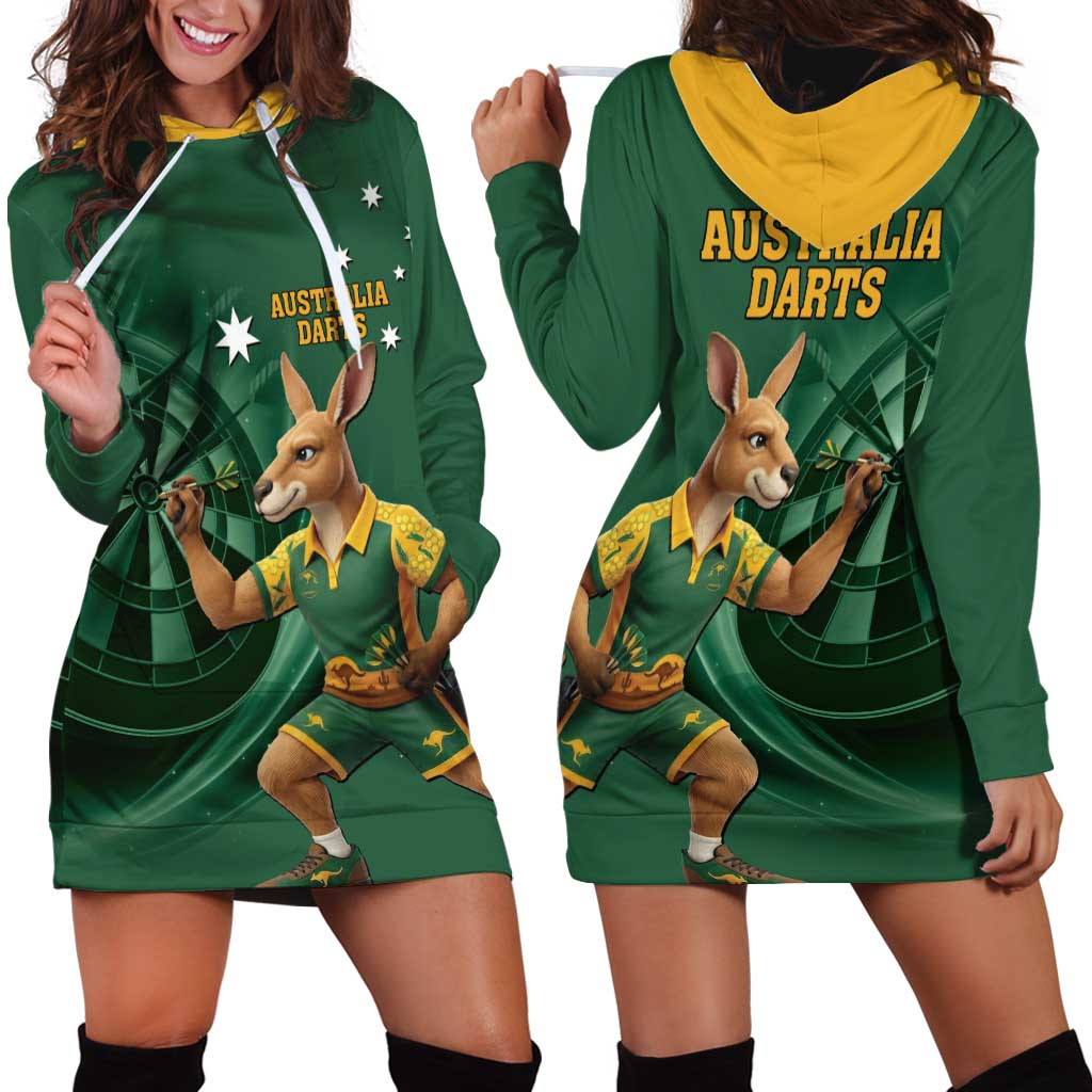 Australia Kangaroo Mascot Darts Hoodie Dress Green Edition