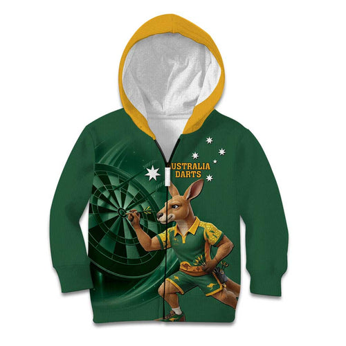 Australia Kangaroo Mascot Darts Kid Hoodie Green Edition