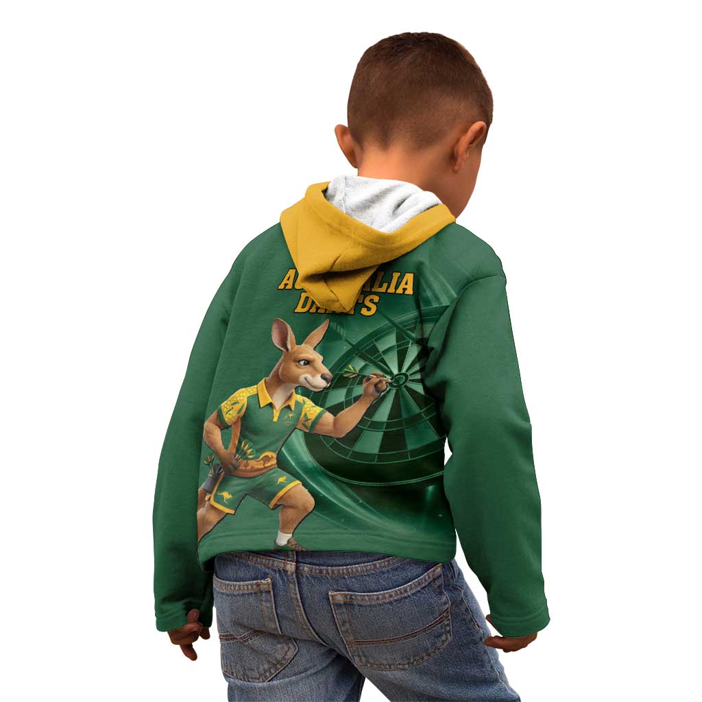 Australia Kangaroo Mascot Darts Kid Hoodie Green Edition
