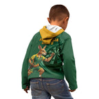 Australia Kangaroo Mascot Darts Kid Hoodie Green Edition