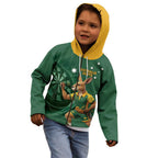 Australia Kangaroo Mascot Darts Kid Hoodie Green Edition