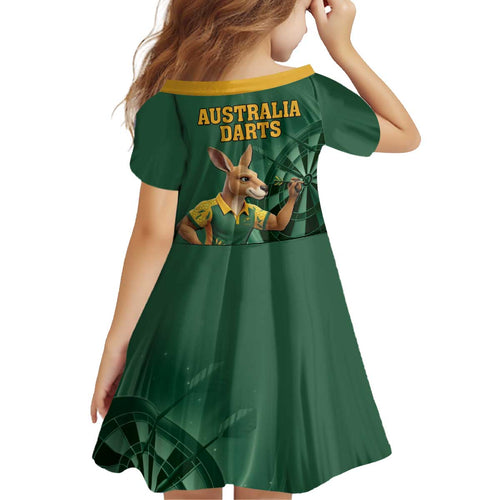 Australia Kangaroo Mascot Darts Kid Short Sleeve Dress Green Edition