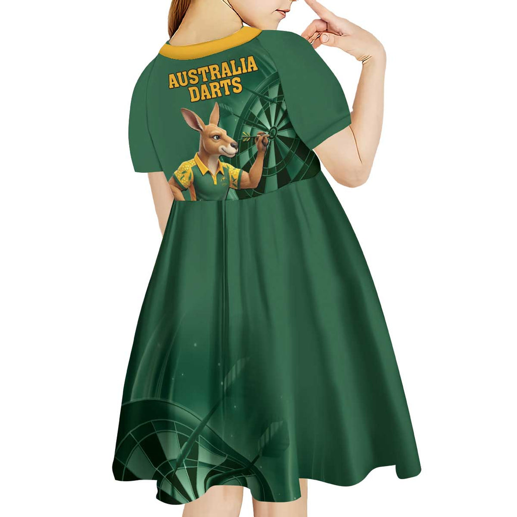 Australia Kangaroo Mascot Darts Kid Short Sleeve Dress Green Edition