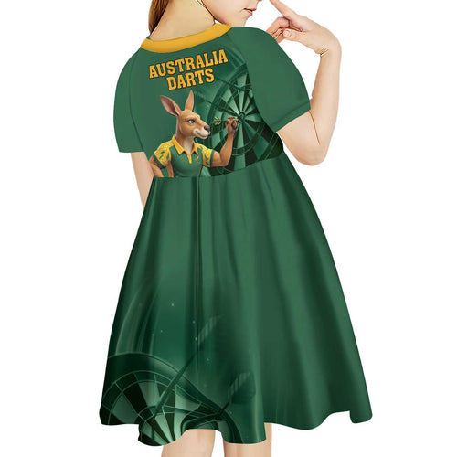 Australia Kangaroo Mascot Darts Kid Short Sleeve Dress Green Edition