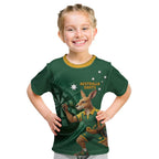 Australia Kangaroo Mascot Darts Kid T Shirt Green Edition