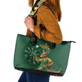 Australia Kangaroo Mascot Darts Leather Tote Bag Green Edition