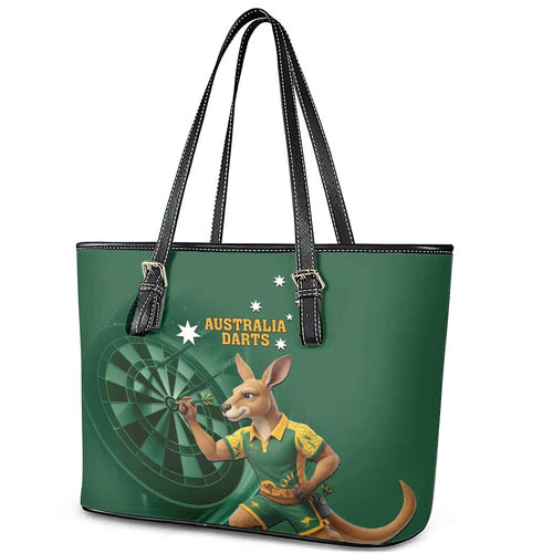 Australia Kangaroo Mascot Darts Leather Tote Bag Green Edition