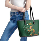 Australia Kangaroo Mascot Darts Leather Tote Bag Green Edition