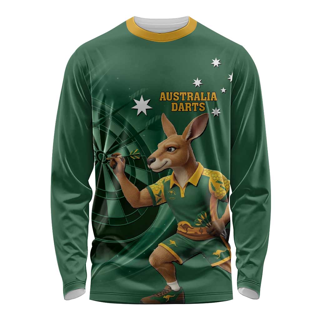Australia Kangaroo Mascot Darts Long Sleeve Shirt Green Edition