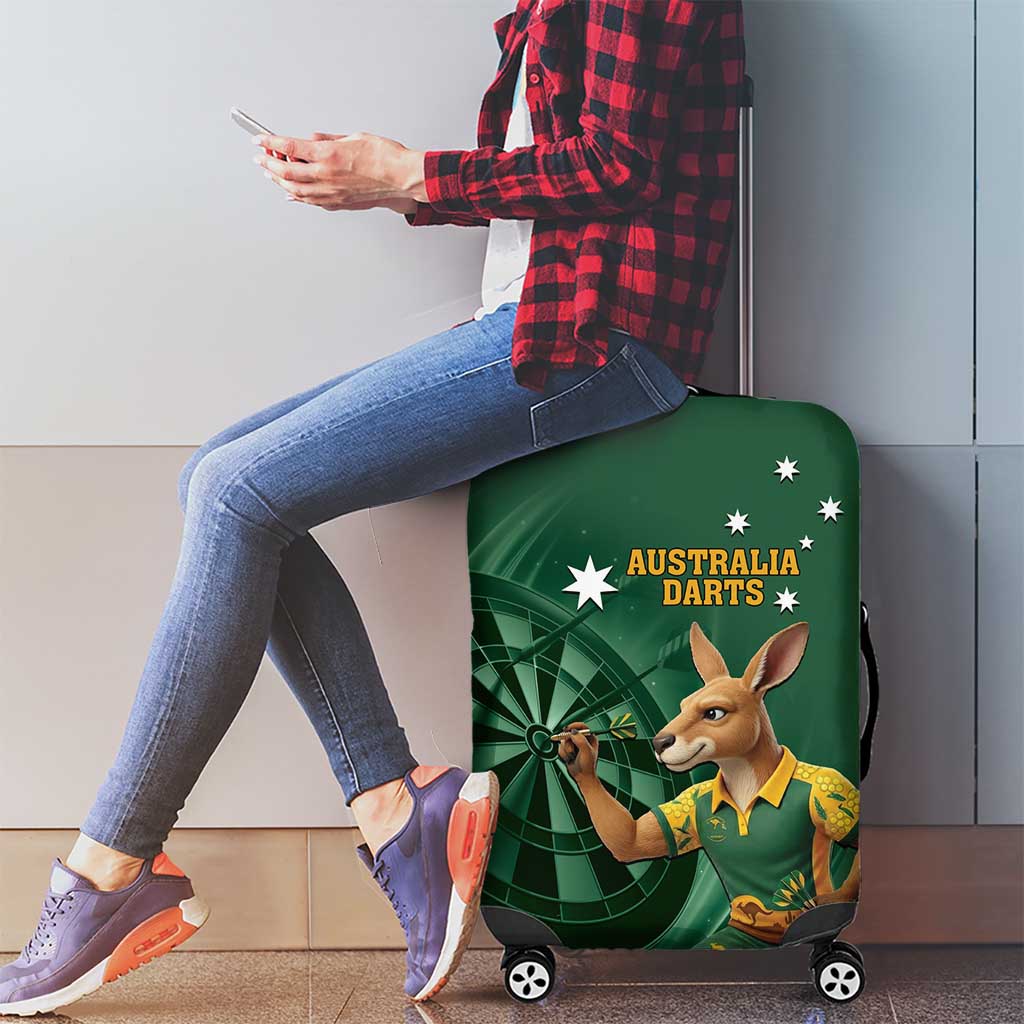 Australia Kangaroo Mascot Darts Luggage Cover Green Edition