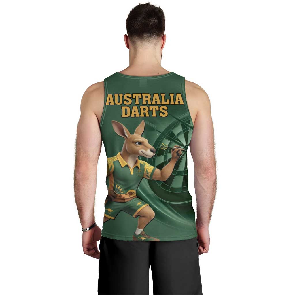 Australia Kangaroo Mascot Darts Men Tank Top Green Edition
