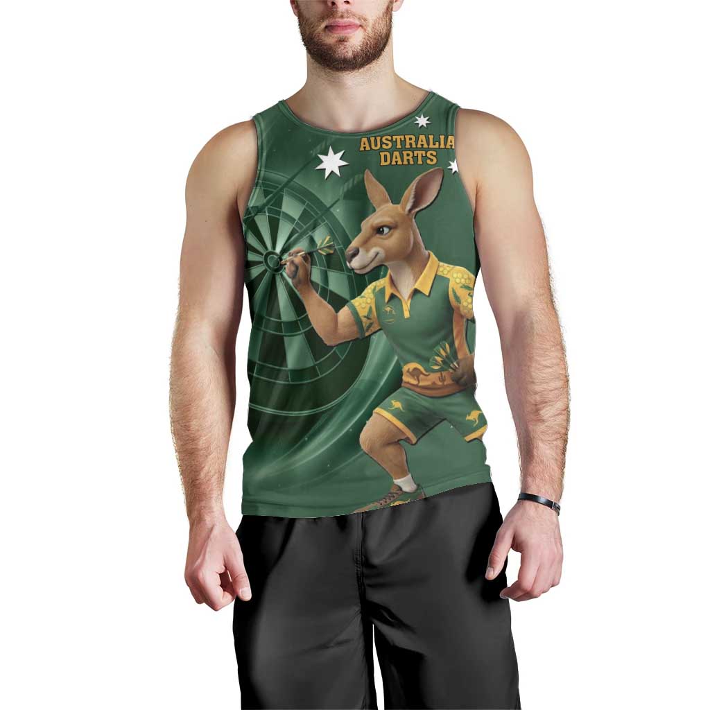 Australia Kangaroo Mascot Darts Men Tank Top Green Edition