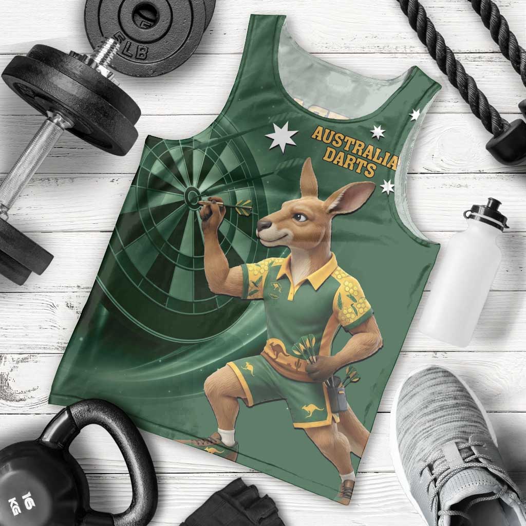 Australia Kangaroo Mascot Darts Men Tank Top Green Edition