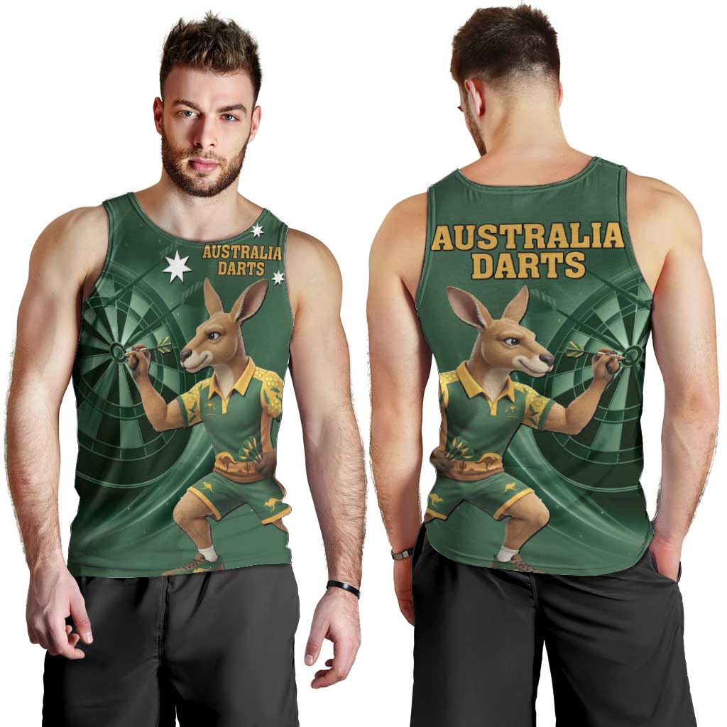 Australia Kangaroo Mascot Darts Men Tank Top Green Edition
