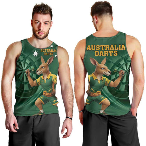 Australia Kangaroo Mascot Darts Men Tank Top Green Edition