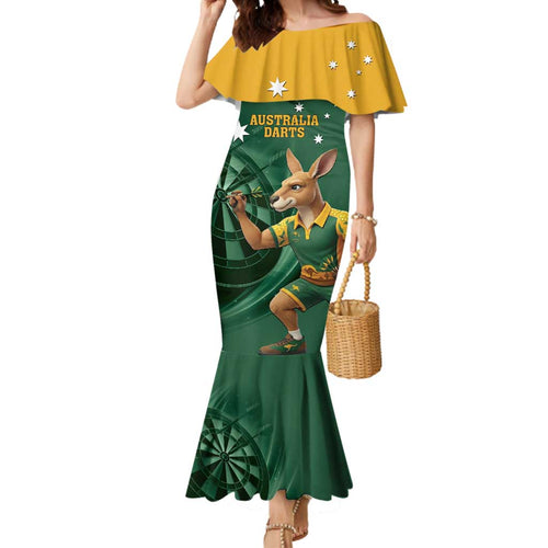 Australia Kangaroo Mascot Darts Mermaid Dress Green Edition