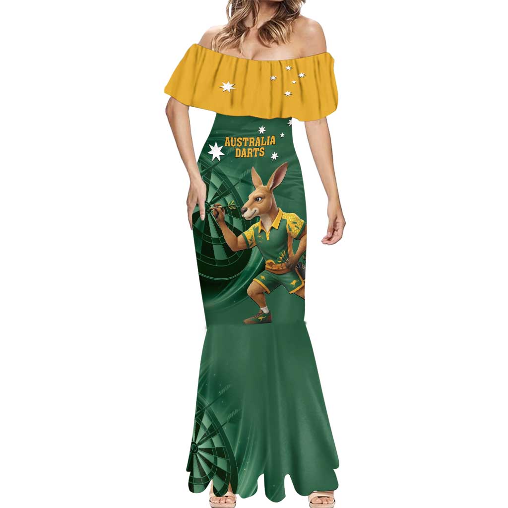 Australia Kangaroo Mascot Darts Mermaid Dress Green Edition