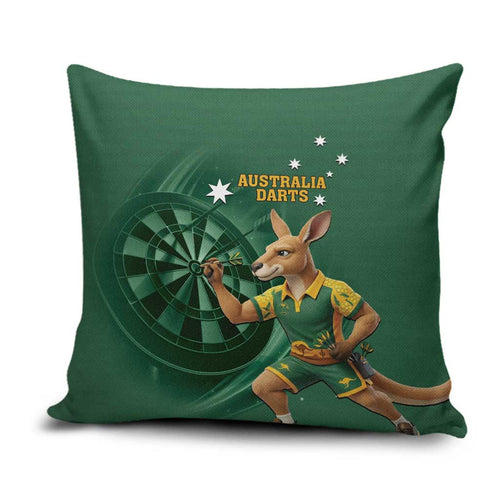 Australia Kangaroo Mascot Darts Pillow Cover Green Edition