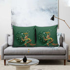 Australia Kangaroo Mascot Darts Pillow Cover Green Edition