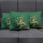 Australia Kangaroo Mascot Darts Pillow Cover Green Edition