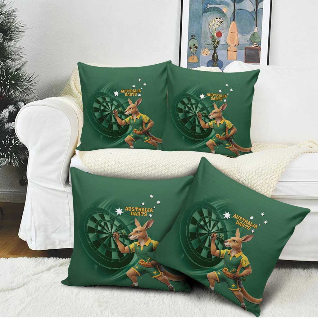 Australia Kangaroo Mascot Darts Pillow Cover Green Edition