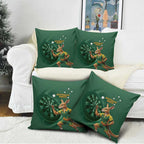 Australia Kangaroo Mascot Darts Pillow Cover Green Edition