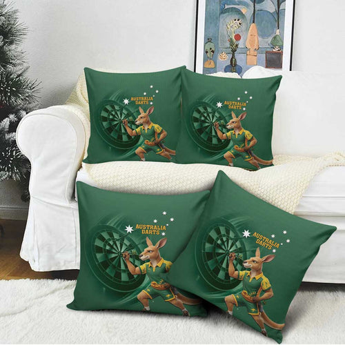 Australia Kangaroo Mascot Darts Pillow Cover Green Edition