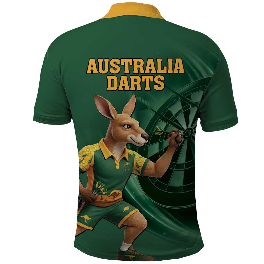 Australia Kangaroo Mascot Darts Polo Shirt Green Edition