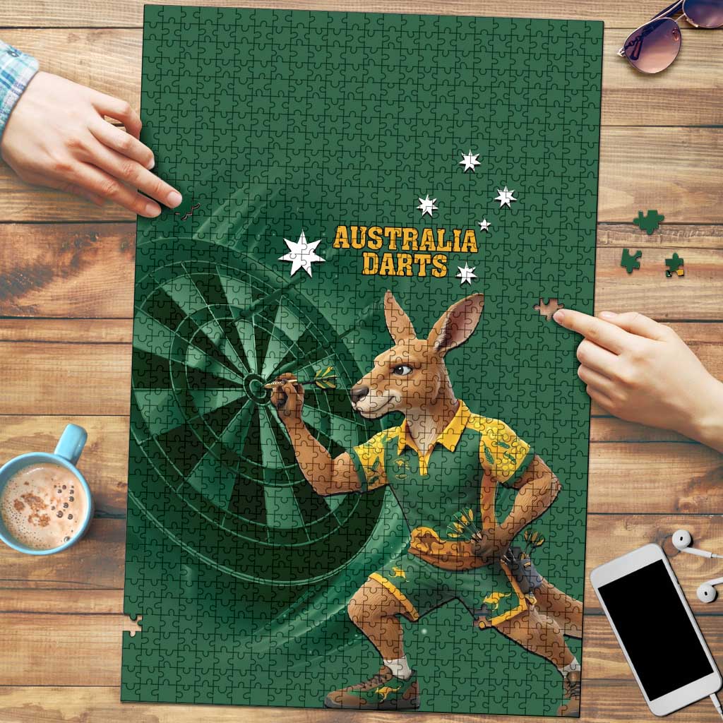 Australia Kangaroo Mascot Darts Puzzle Green Edition
