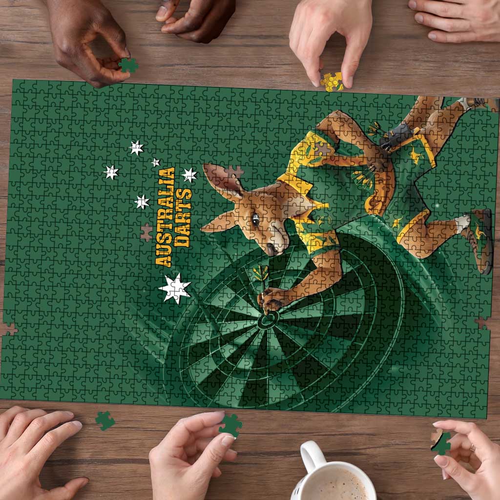 Australia Kangaroo Mascot Darts Puzzle Green Edition
