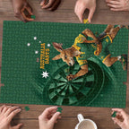 Australia Kangaroo Mascot Darts Puzzle Green Edition