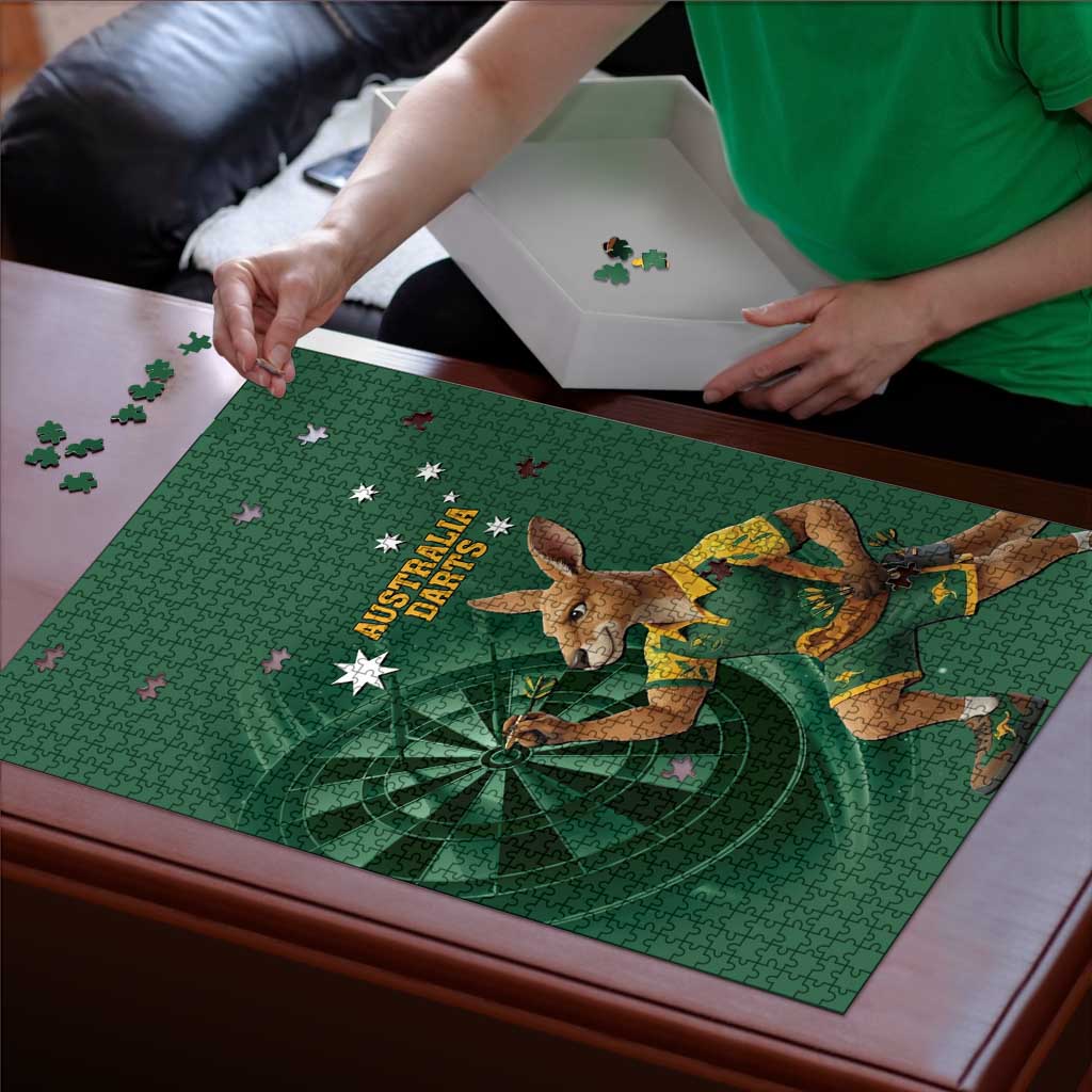 Australia Kangaroo Mascot Darts Puzzle Green Edition