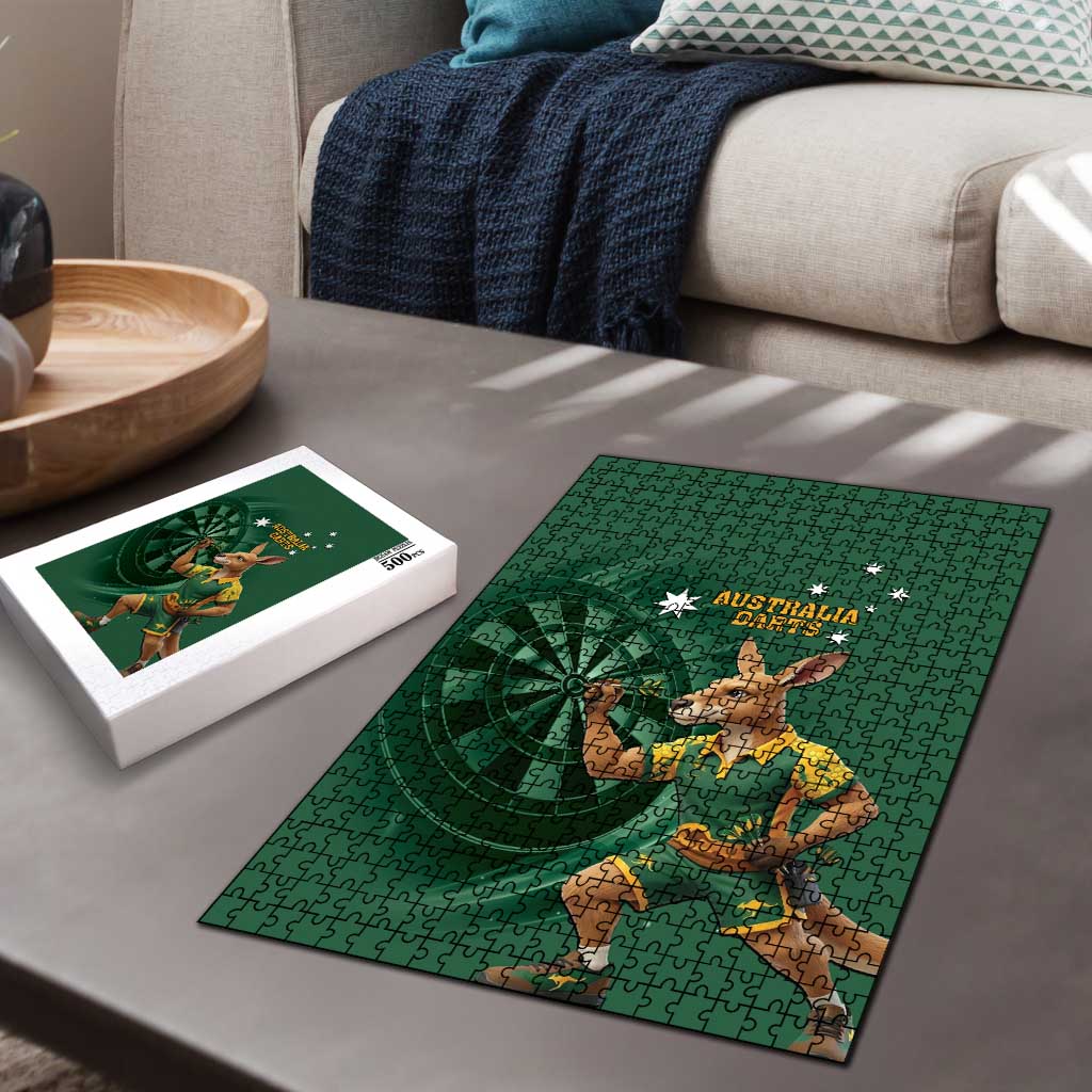 Australia Kangaroo Mascot Darts Puzzle Green Edition