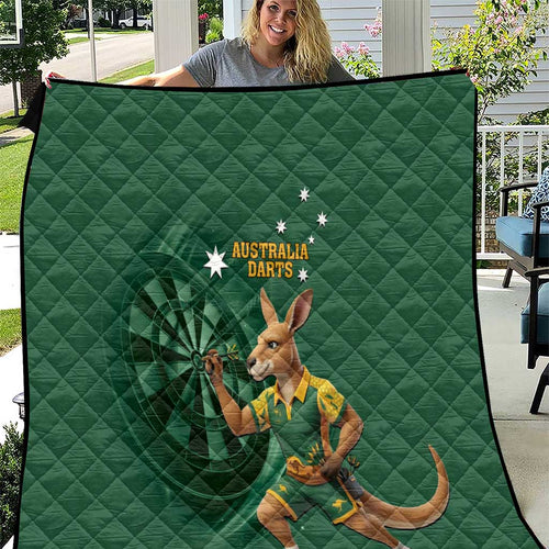 Australia Kangaroo Mascot Darts Quilt Green Edition