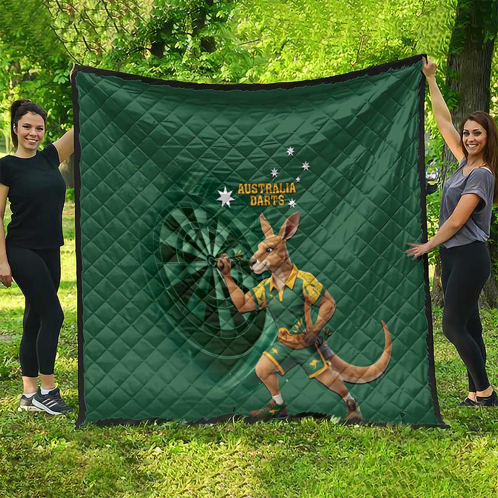 Australia Kangaroo Mascot Darts Quilt Green Edition
