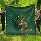 Australia Kangaroo Mascot Darts Quilt Green Edition